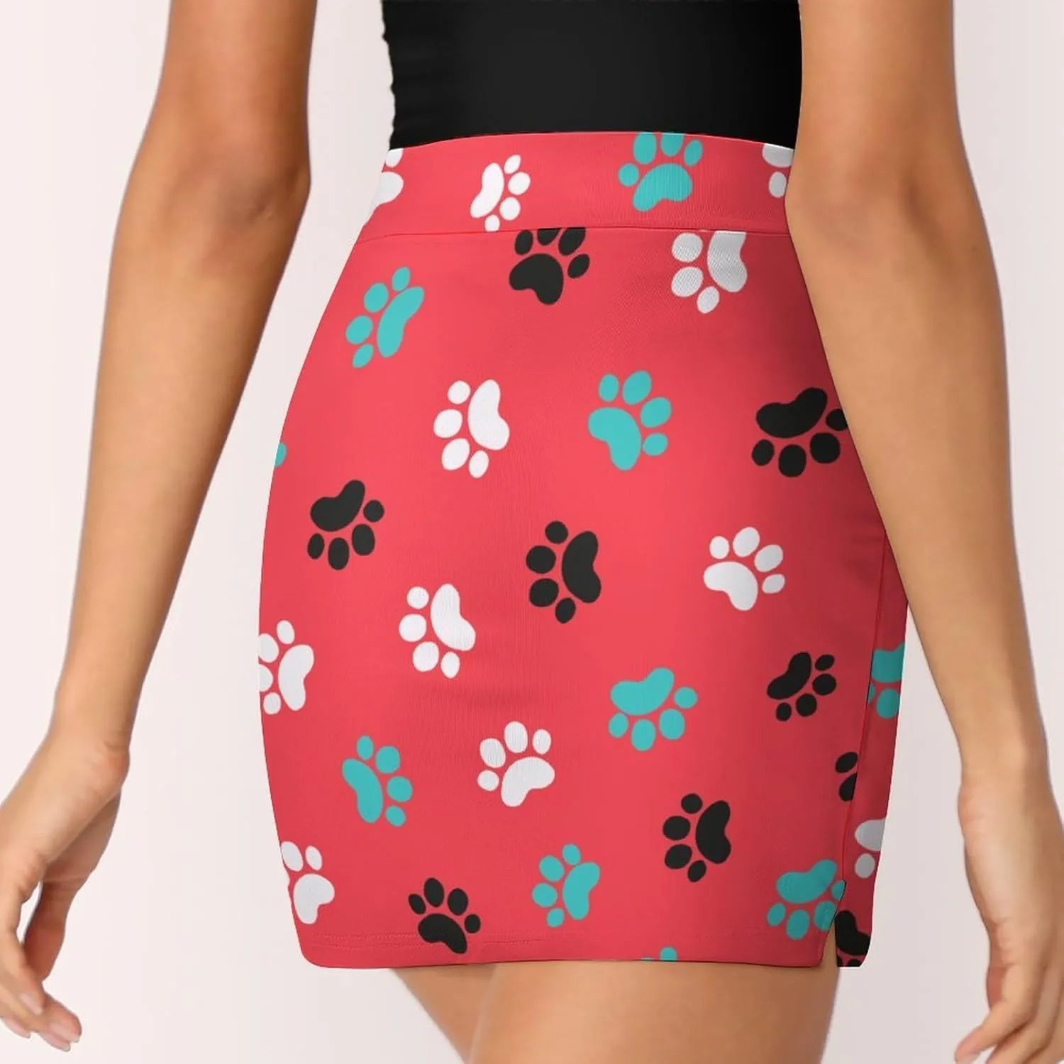 Dog Cat Animal Paws Short Skirt Women Shorts Skorts Tenis Skirt High Waisted Stretchy Skorts Athletic Pockets