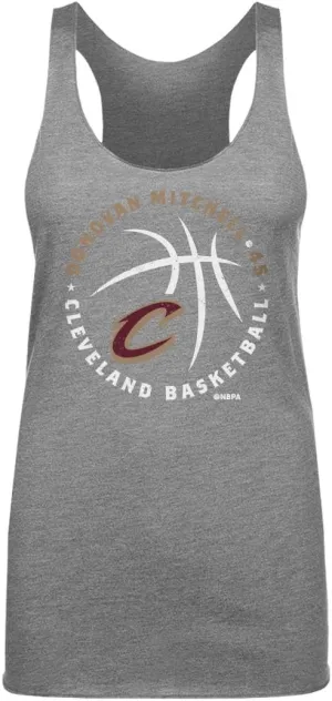 Donovan Mitchell Cleveland Cavaliers Women's Tank Top - Donovan Mitchell Cleveland Cavaliers Player Ball WHT
