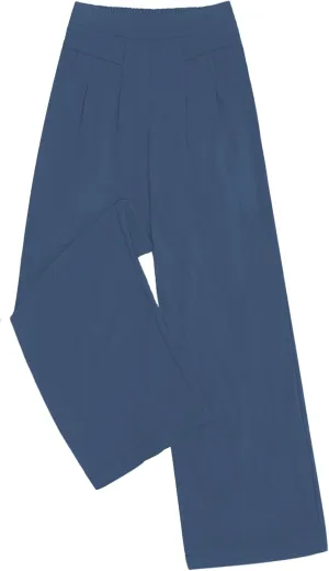 DouBCQ Women's Culottes Wide Leg Pants Elastic Waist Trousers Casual Palazzo Pants with Pockets