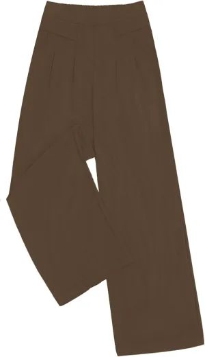DouBCQ Women's Culottes Wide Leg Pants Elastic Waist Trousers Casual Palazzo Pants with Pockets