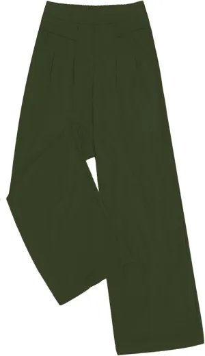 DouBCQ Women's Culottes Wide Leg Pants Elastic Waist Trousers Casual Palazzo Pants with Pockets