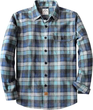 DubinikMens Flannel Shirts Long Sleeve Flannel Shirt for Men Warm Casual Soft Cotton Button Down Plaid Mens Flannel Shirt