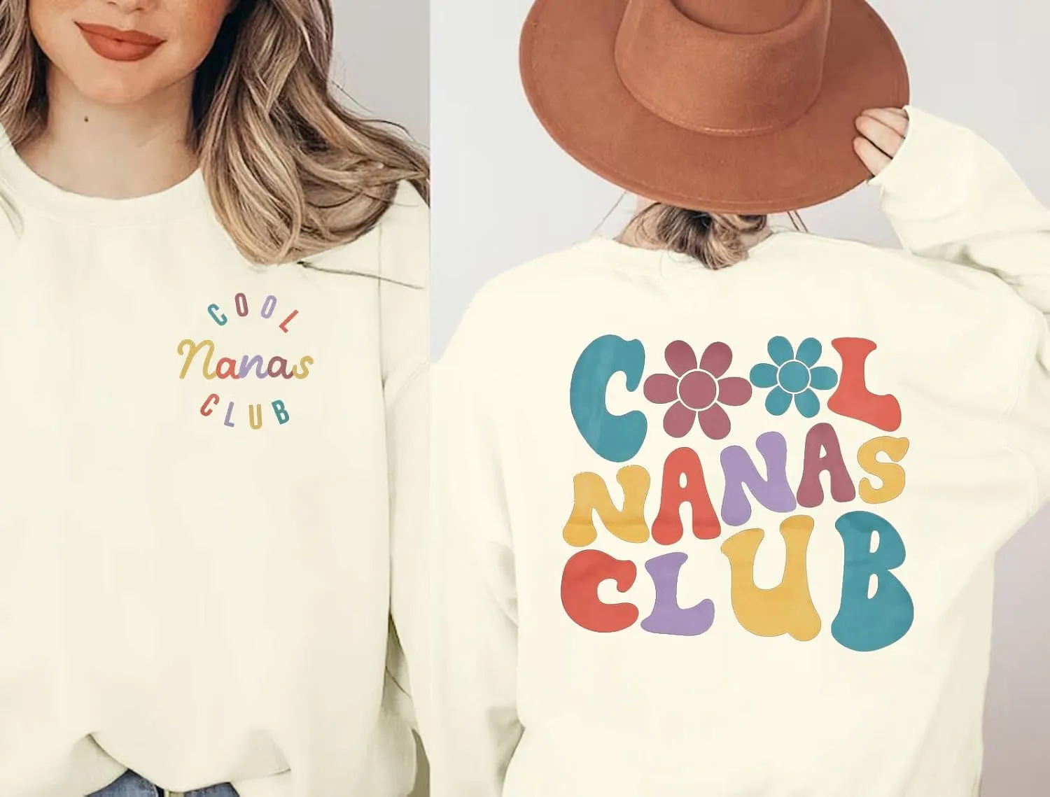EGELEXY Grandma Sweatshirt Cool Nana Shirt Women Nana Club Shirts Blessed Nana Pullover Shirt Nana Long Sleeve Tops