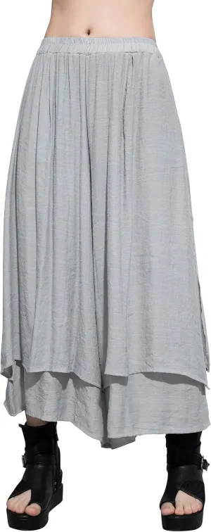 ellazhu Women's Loose Fit Wide Leg Pants with Side Pockets for Casual Lounge Wear Culottes Style GY2416 A