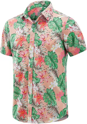 ENVMENST Hawaiian Shirt for Men Short Sleeve Beach Printed Summer Button Down Aloha Shirt(S-3XL)