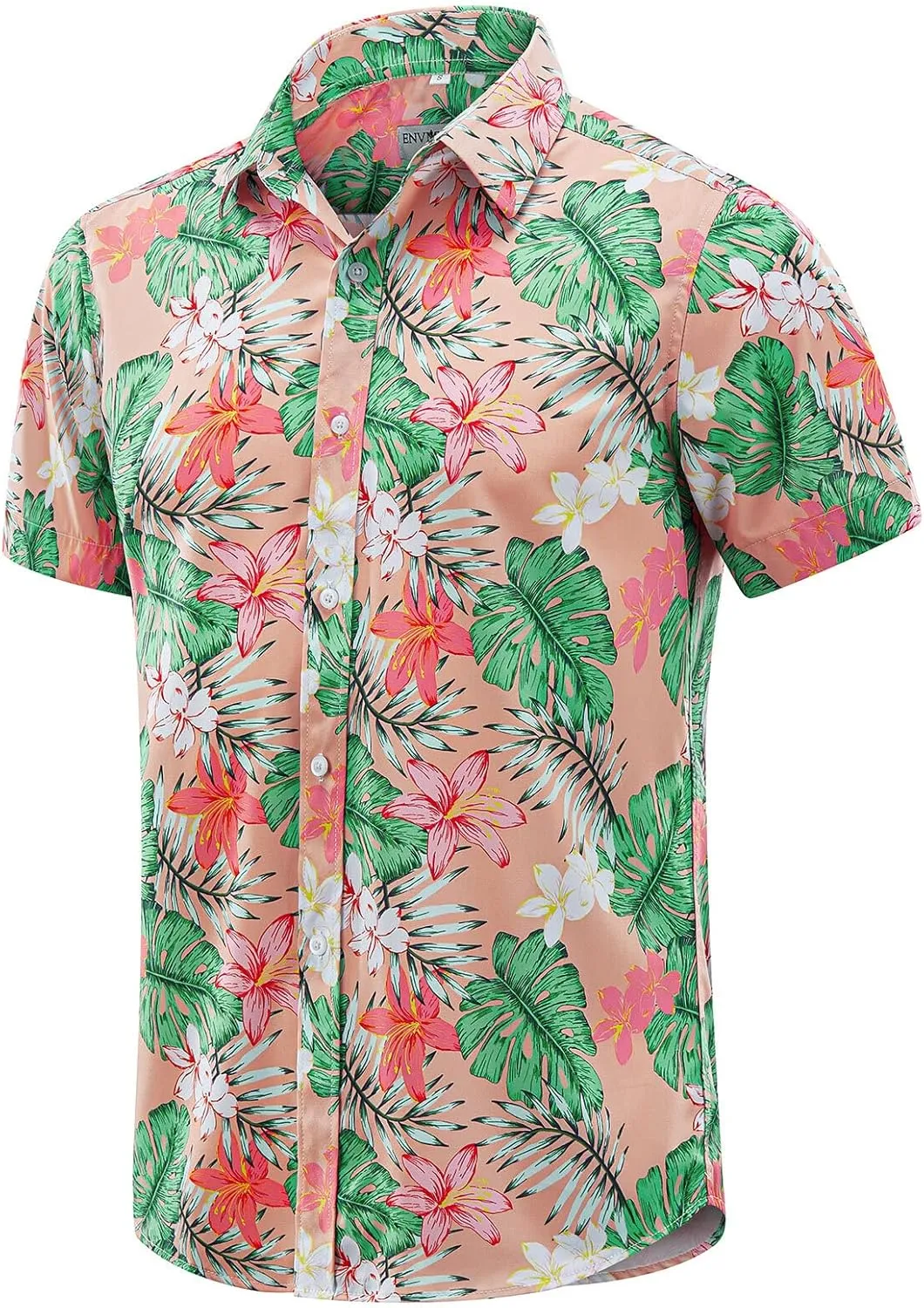 ENVMENST Hawaiian Shirt for Men Short Sleeve Beach Printed Summer Button Down Aloha Shirt(S-3XL)