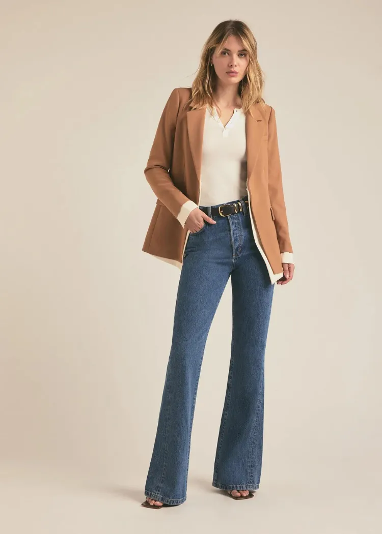 Favorite Daughter The Kelly Blazer- Tan Multi
