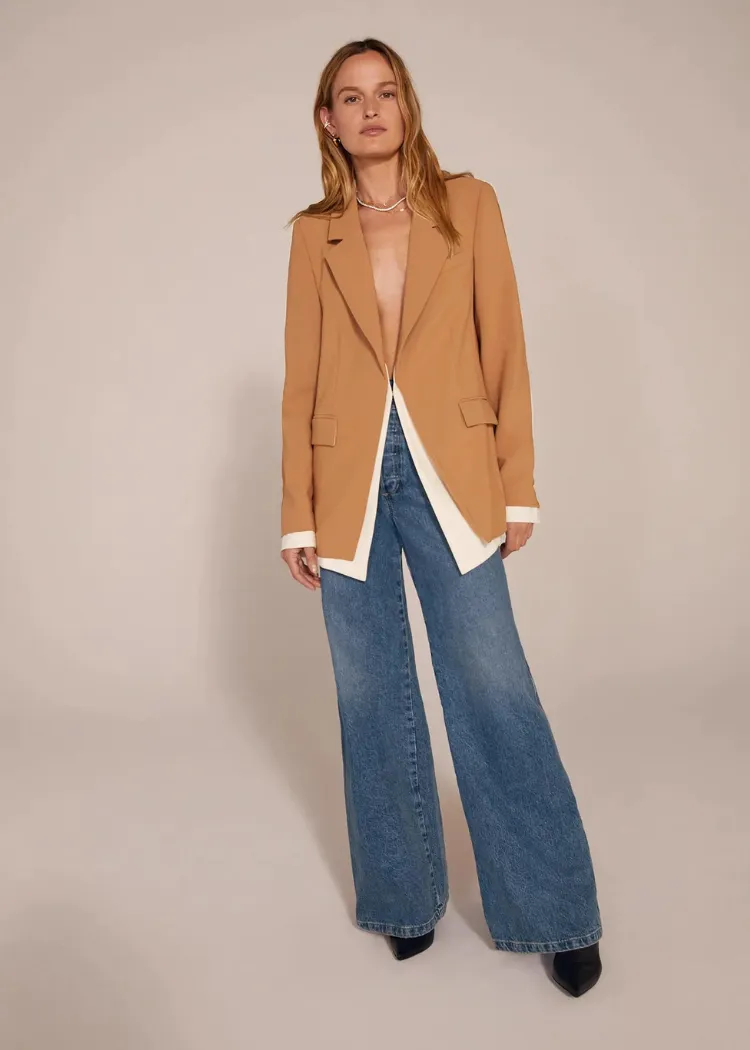 Favorite Daughter The Kelly Blazer- Tan Multi