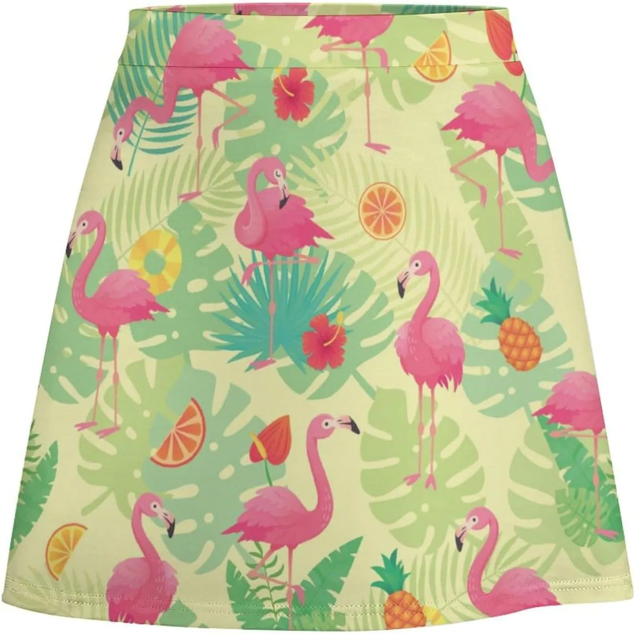 Flamingo Short Skirt Culottes Woman Athletic Skorts Golf Skirts Tennis Skirts High Waist Breathable Exercise Skort