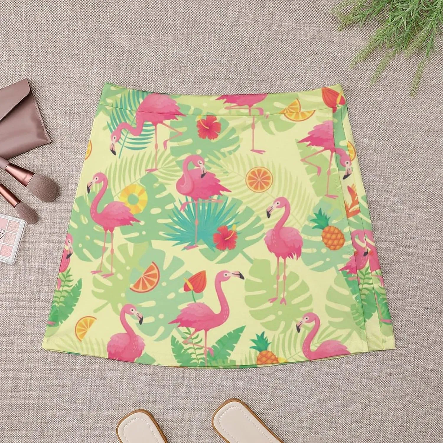 Flamingo Short Skirt Culottes Woman Athletic Skorts Golf Skirts Tennis Skirts High Waist Breathable Exercise Skort