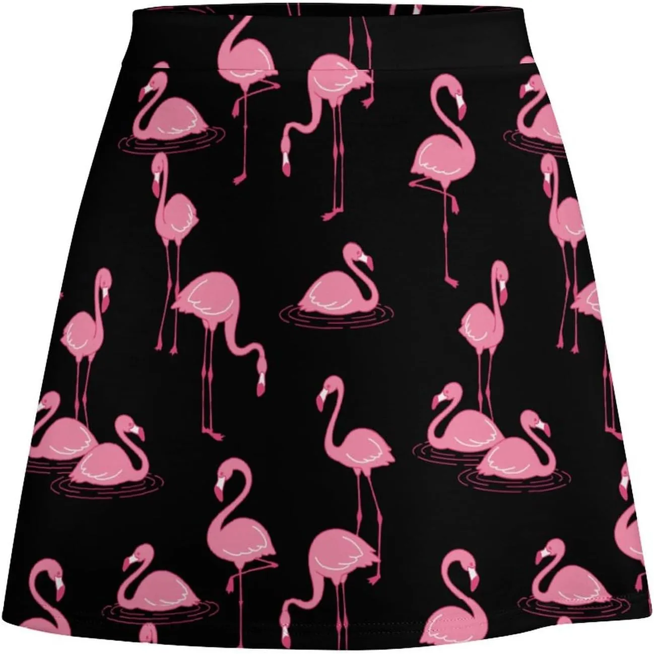 Flamingo Short Skirt Culottes Woman Athletic Skorts Golf Skirts Tennis Skirts High Waist Breathable Exercise Skort