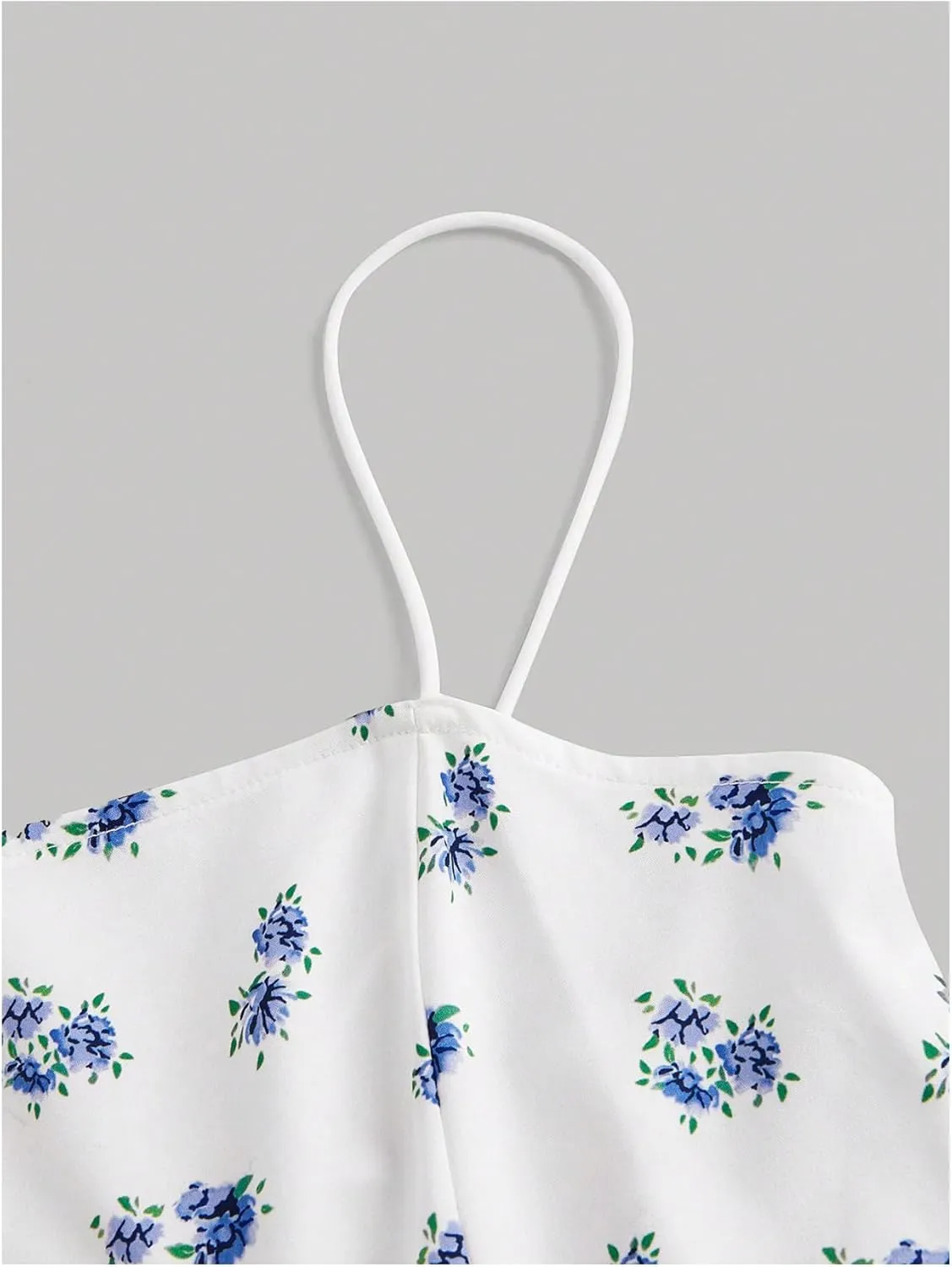 Floerns Women's Floral Spaghetti Strap Camisole Ruffle Hem Summer Cami Tank Top