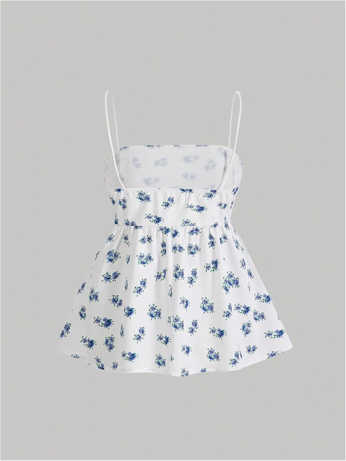 Floerns Women's Floral Spaghetti Strap Camisole Ruffle Hem Summer Cami Tank Top
