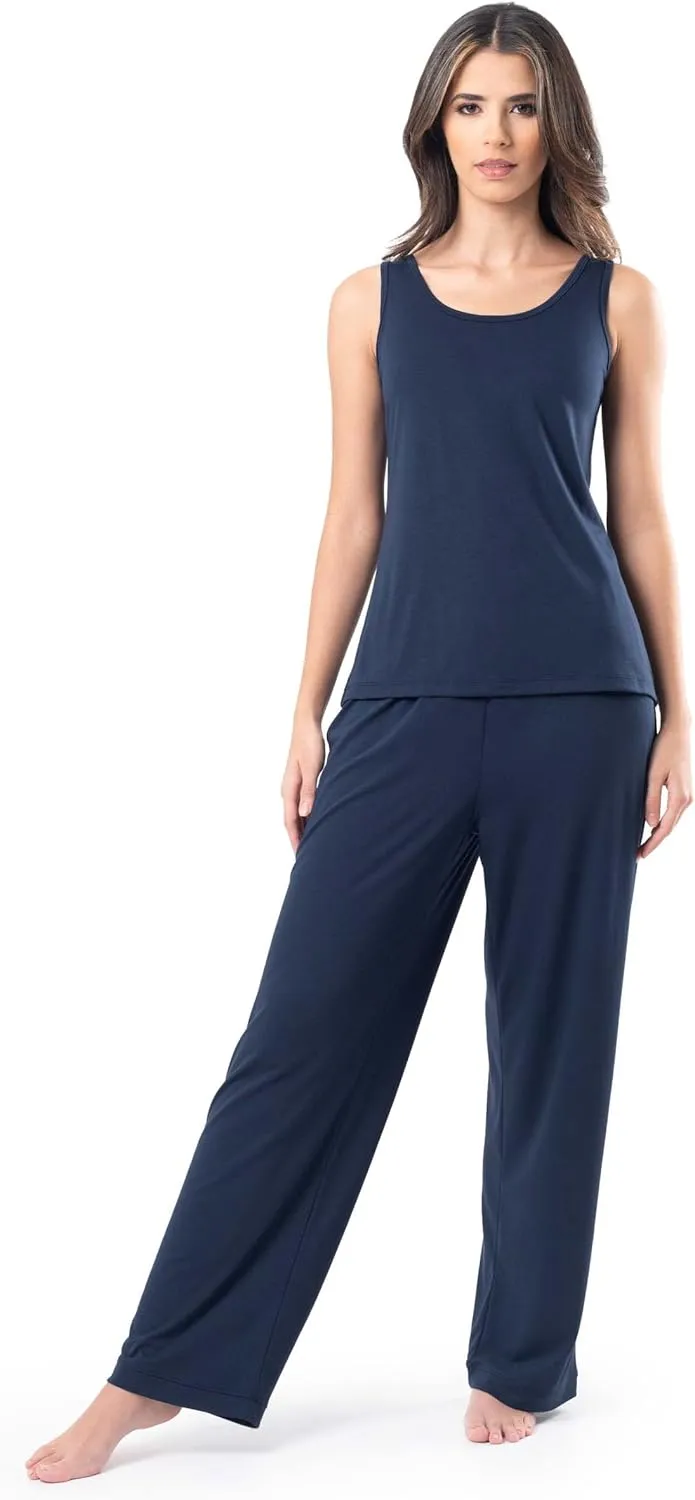 Fruit of the Loom womens Breathable Tank Top, Pant, and Cardigan Sleep Set