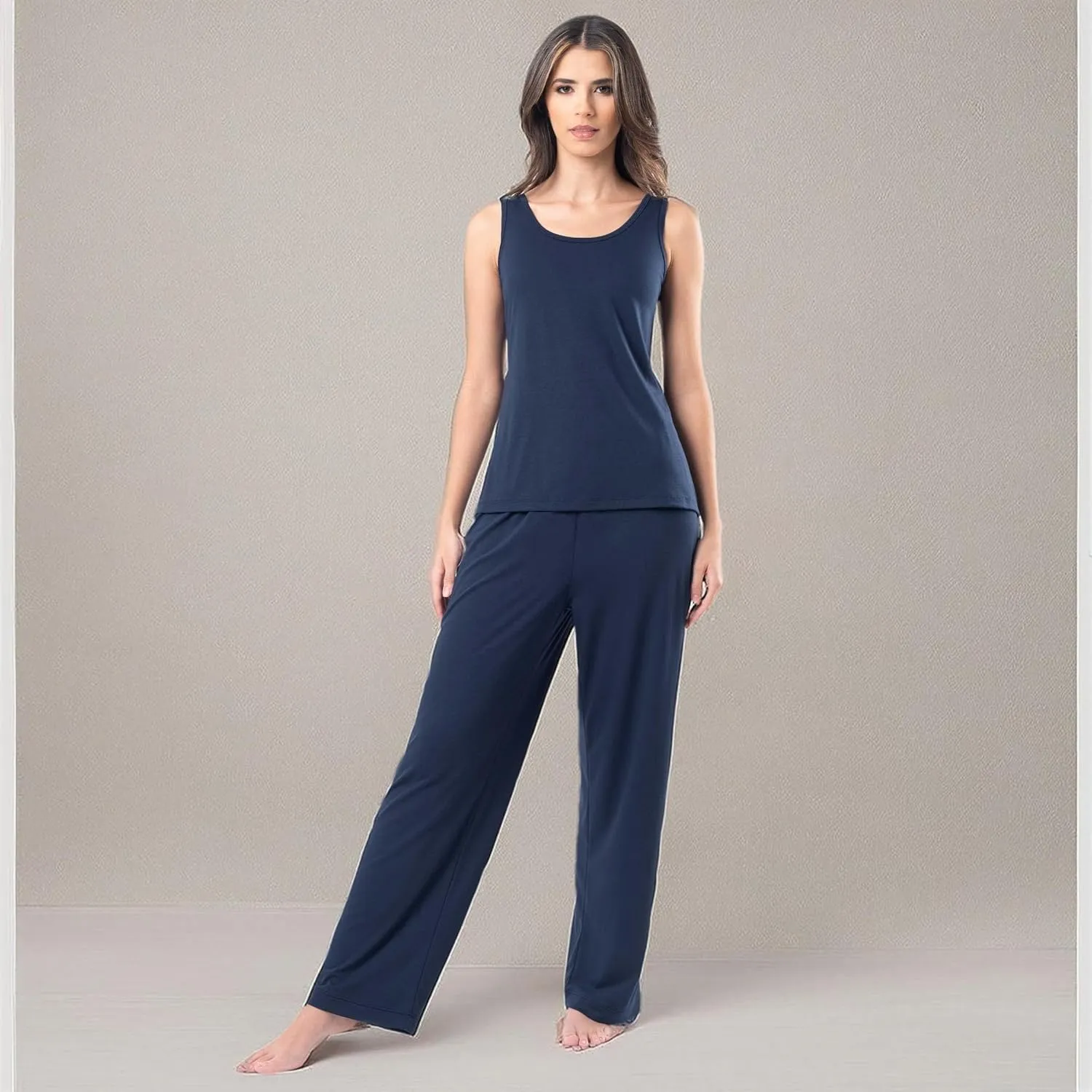 Fruit of the Loom womens Breathable Tank Top, Pant, and Cardigan Sleep Set