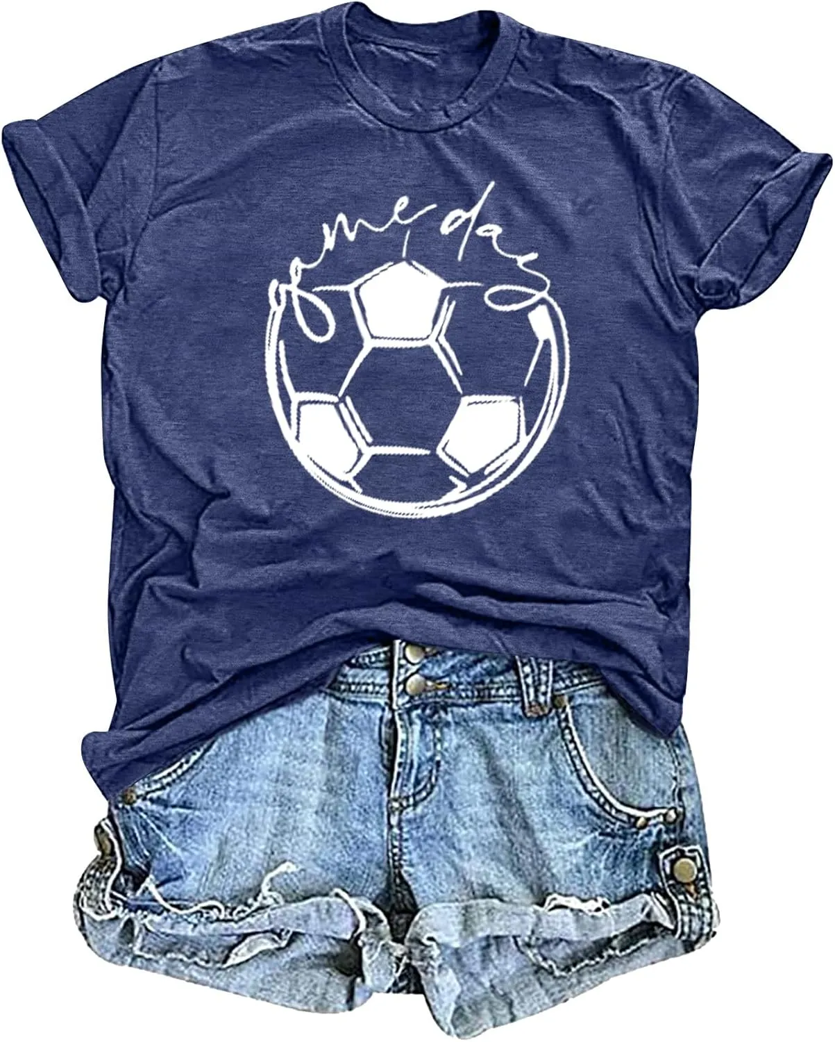 Game Day T Shirt Women Soccer Season Shirts Soccer Mom Graphic Short Sleeve Shirt Game Day Vibes Tee Tops