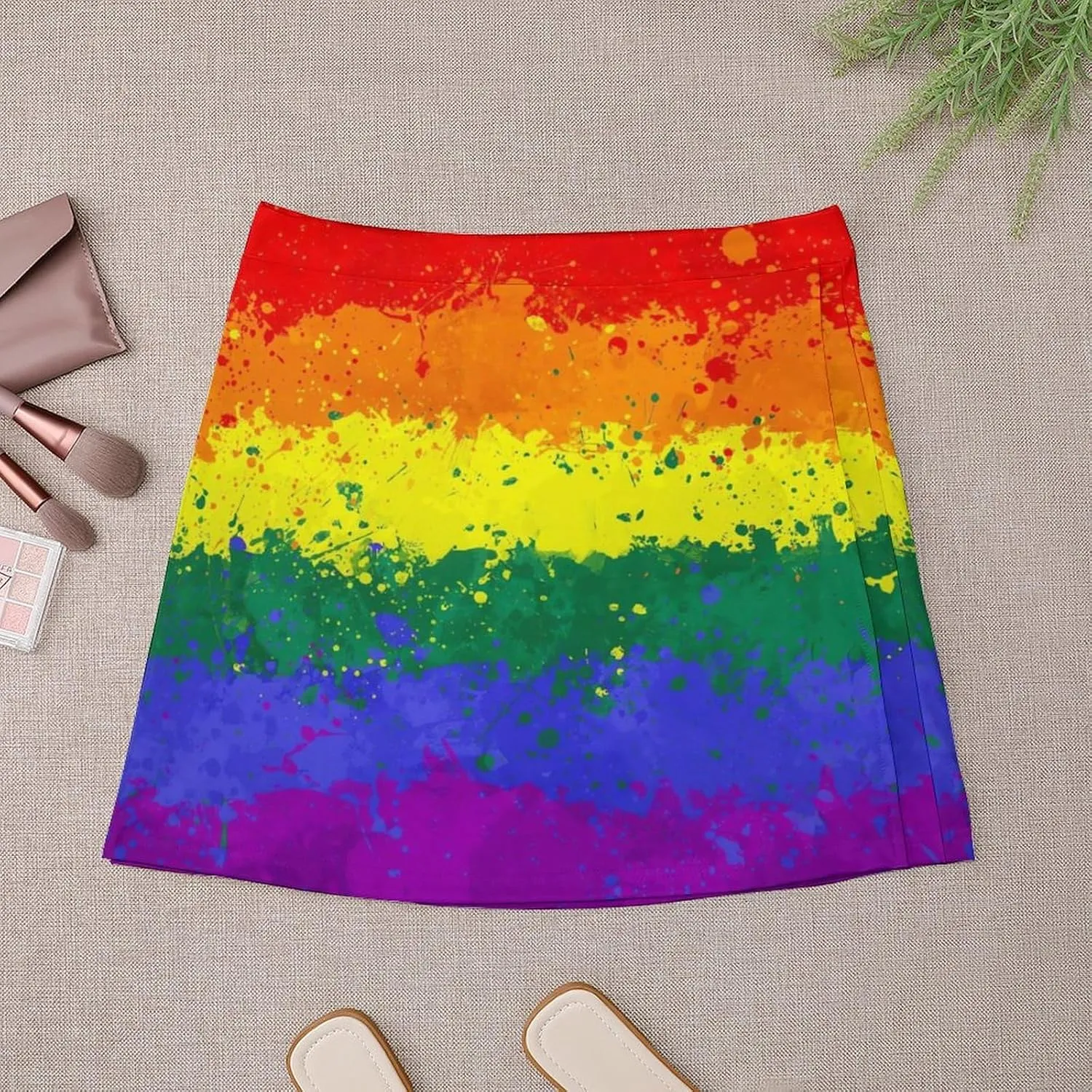 Gay Pride Flag Short Skirt Culottes Women Athletic Skorts Golf Skirts Mini Shorts High Waist Breathable Sports Skort