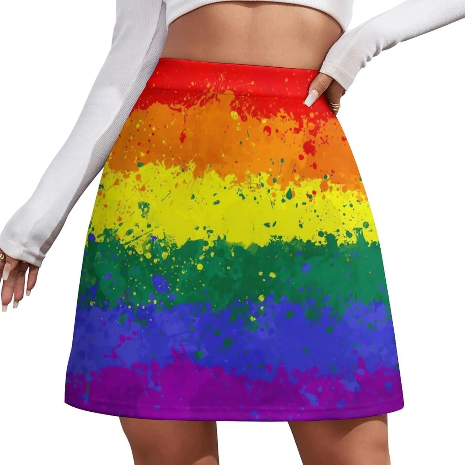 Gay Pride Flag Short Skirt Culottes Women Athletic Skorts Golf Skirts Mini Shorts High Waist Breathable Sports Skort