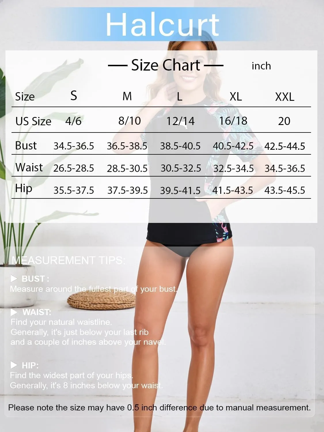 Halcurt Women's Short Sleeve Rash Guard Swimsuit Top Swim Shirt Only Swim Tee UPF50  Quick Dry Swimsuit