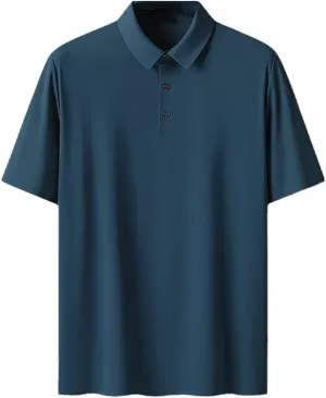 Hamthuit Men Polo Shirt Business Solid Breathable Quick Dry Mens Slim Fit Stretch Golf Tee Shirt