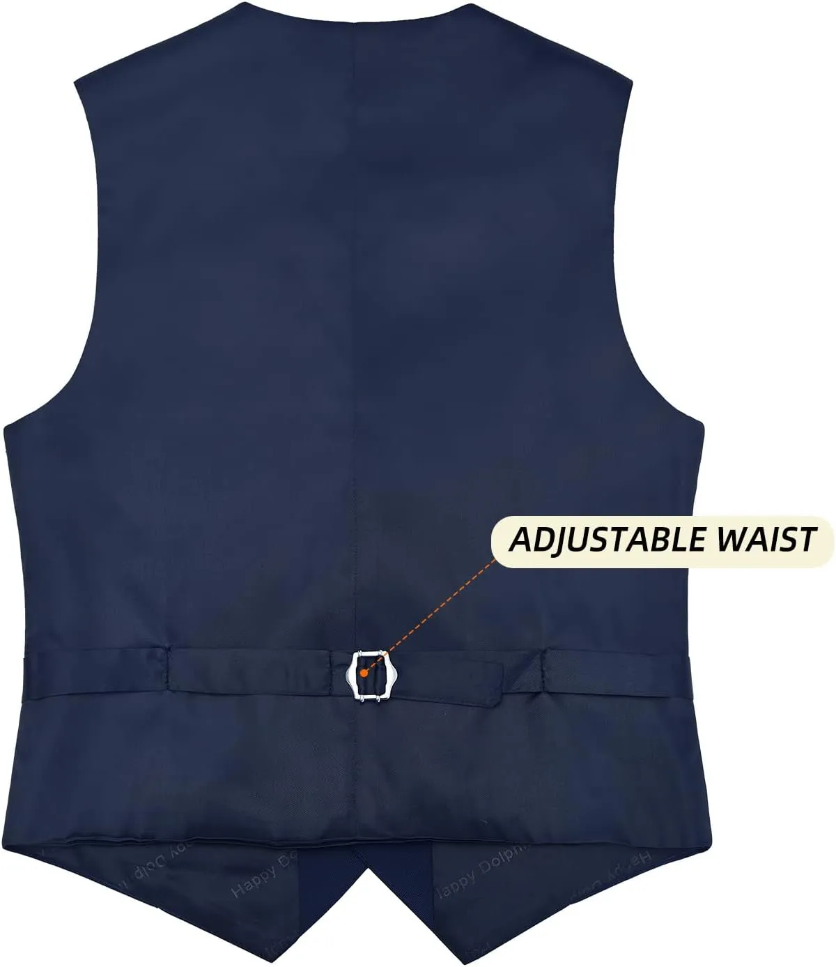 Happy Dolphin Boys 4-Piece Slim Fit Formal Vest Set with Suit Vest, Pants, Shirt, and Tie
