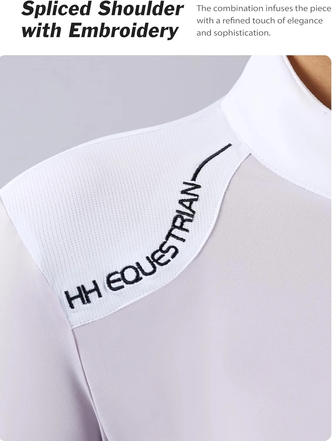 Harrison Howard Women's Horse Riding Shirt Equestrian Show Shirt Horseback Riding Shirts for Women Spliced Shoulder