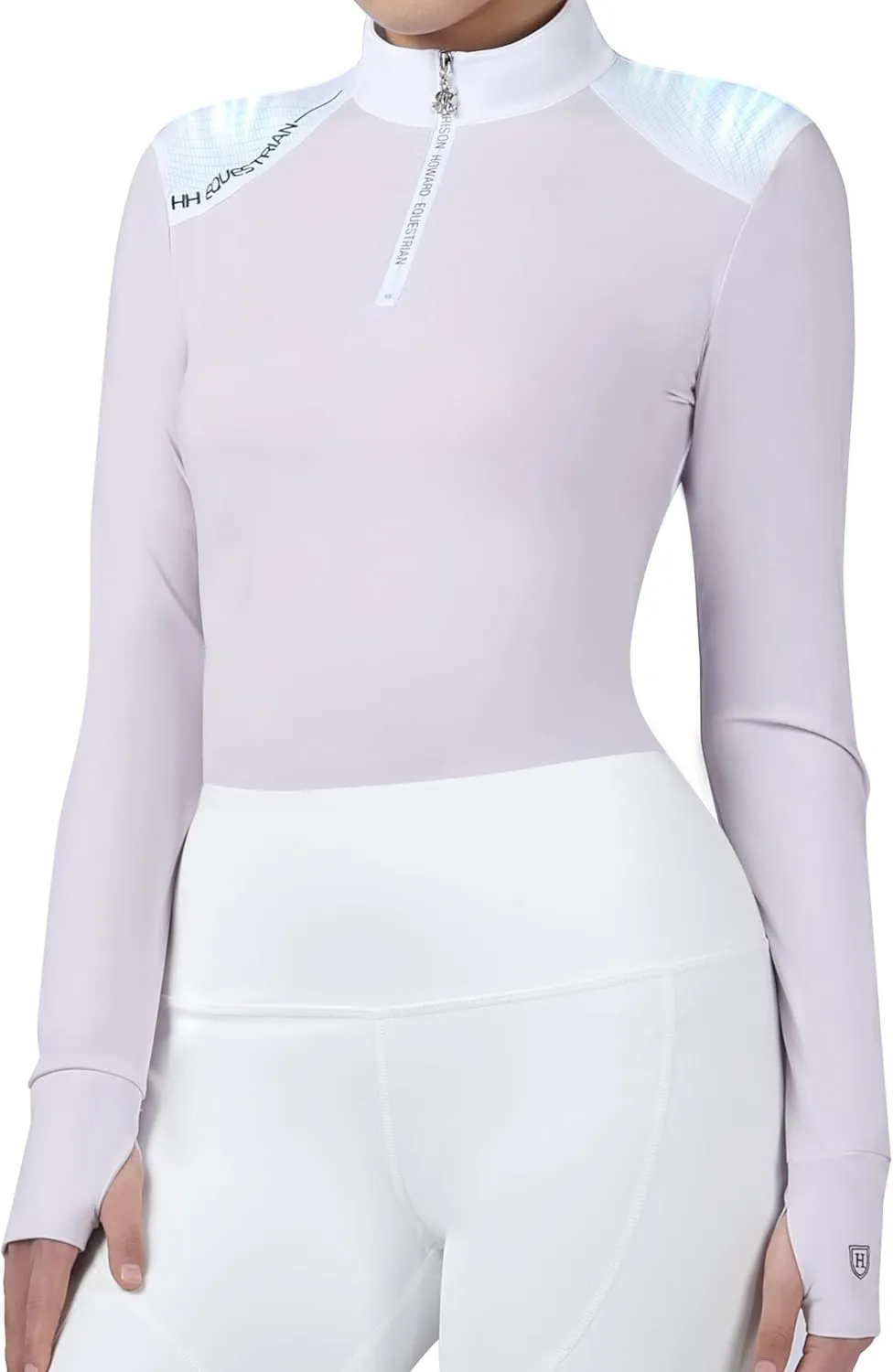 Harrison Howard Women's Horse Riding Shirt Equestrian Show Shirt Horseback Riding Shirts for Women Spliced Shoulder