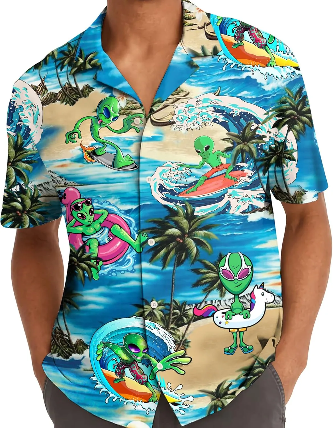 Hawaiian Shirt for Men Aloha Vintage Mens Hawaiian Shirts Short Sleeve Button Down Shirt Men