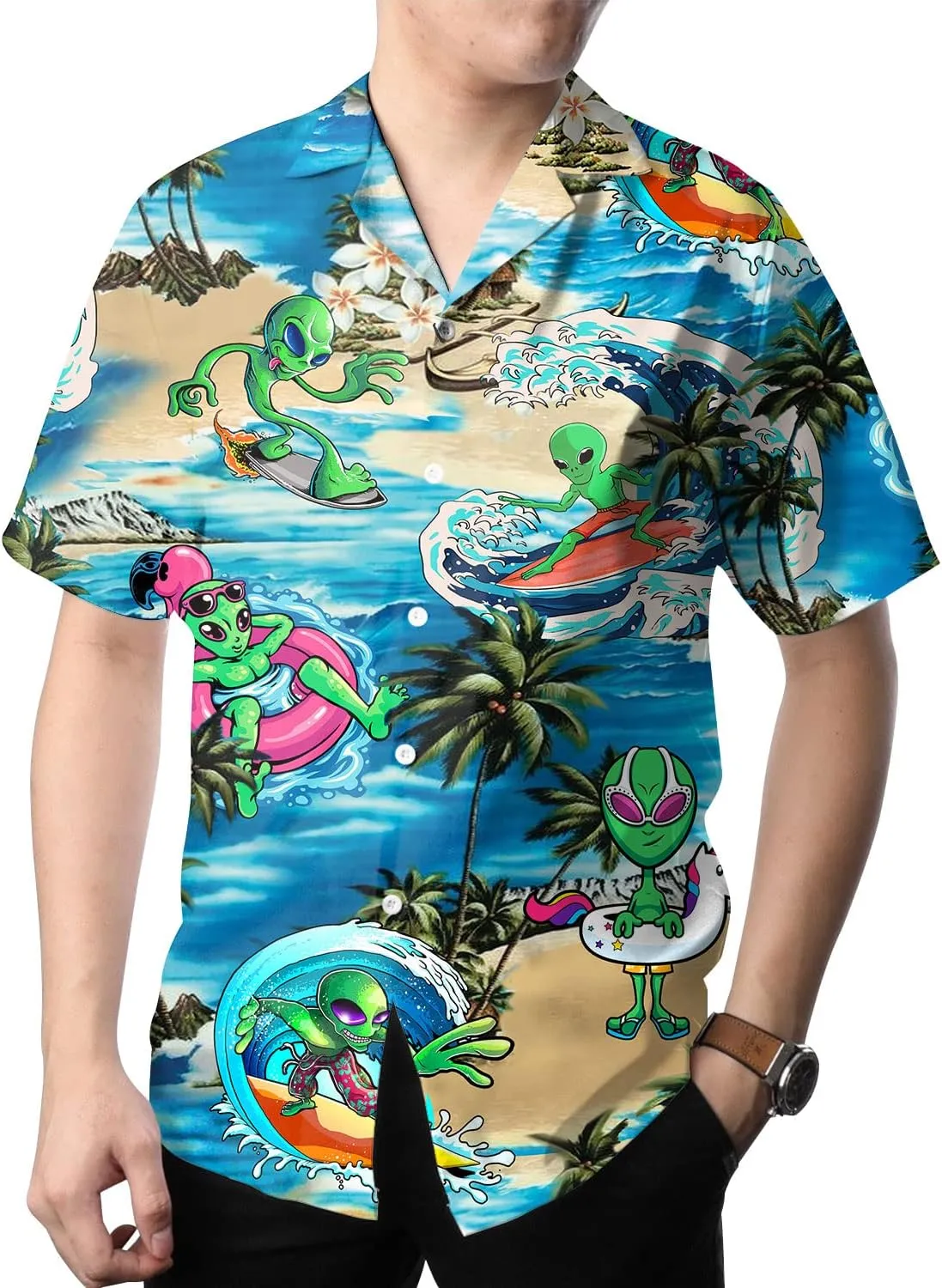 Hawaiian Shirt for Men Aloha Vintage Mens Hawaiian Shirts Short Sleeve Button Down Shirt Men
