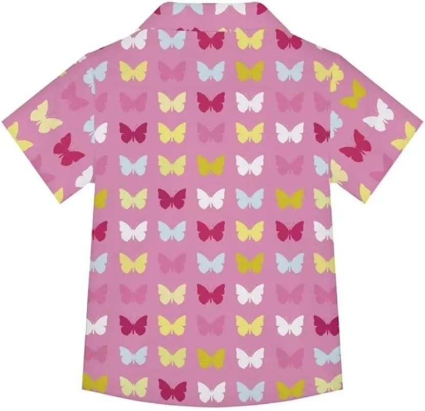 Hawapod Short Sleeves Kid Hawaiian Shirt Cartoon Button Down Lightweight Quick Dry Boy Hawaiian Shirt