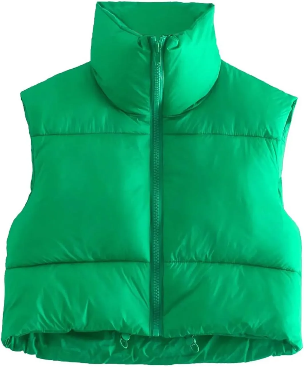 HengShunRui Women Winter Cropped Puffer Vest Sleeveless Cotton Padded Gilet Coat Lightweight Warm Outwear