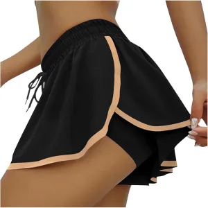 High Waisted Shorts Mini Pleated Skirts Women Sexy Flowy Ruffled Pole Dance Skirts Culottes Hot Pants Lingerie Skirts