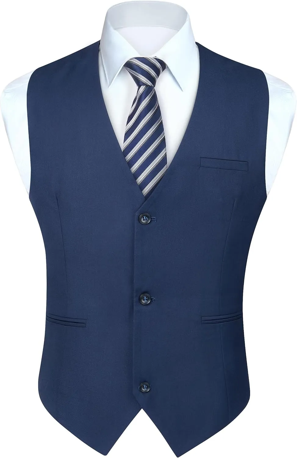 HISDERN Mens Suit Vest Business Casual Dress Waistcoat Vest Solid Color Formal Wedding Vests for Suits or Tuxedo