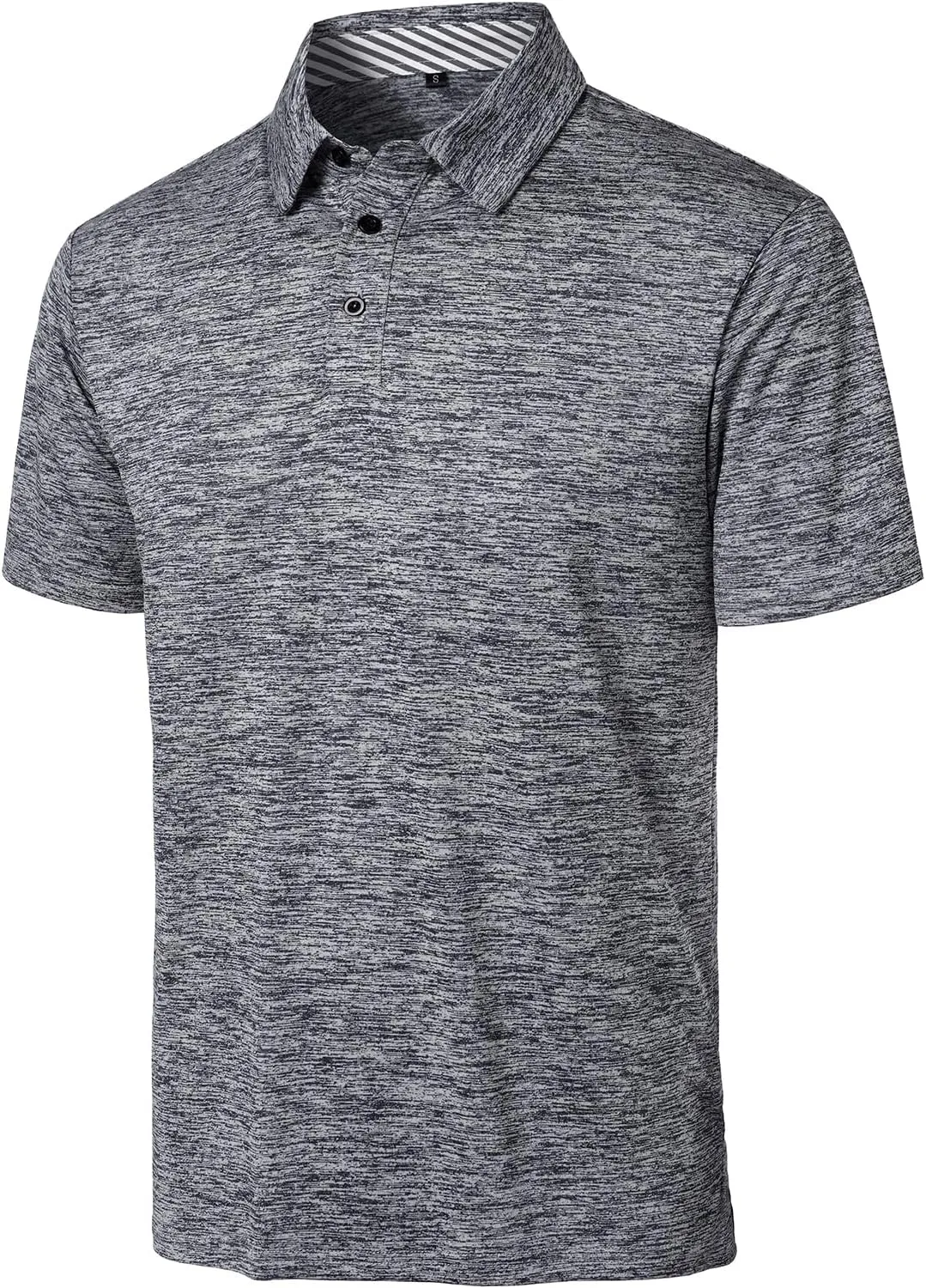 HOOD CREW Mens Golf Shirts Moisture Wicking Quick Dry Performance Sports T-Shirt Short Sleeve Casual Polo Shirt for Men