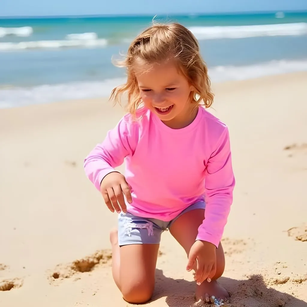 INGEAR Girls Long Sleeve Rash Guard Swim Shirt Outdoor Sports Shirt Lightweight Athletic Tee Protective