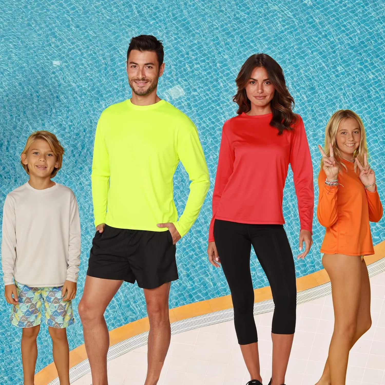 INGEAR Girls Long Sleeve Rash Guard Swim Shirt Outdoor Sports Shirt Lightweight Athletic Tee Protective