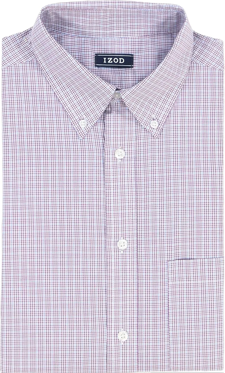 IZOD Men's Dress Shirt Regular Fit Long Sleeve Wrinkle Free Stretch Button Down Collar