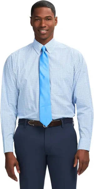 IZOD Men's Dress Shirt Regular Fit Long Sleeve Wrinkle Free Stretch Button Down Collar