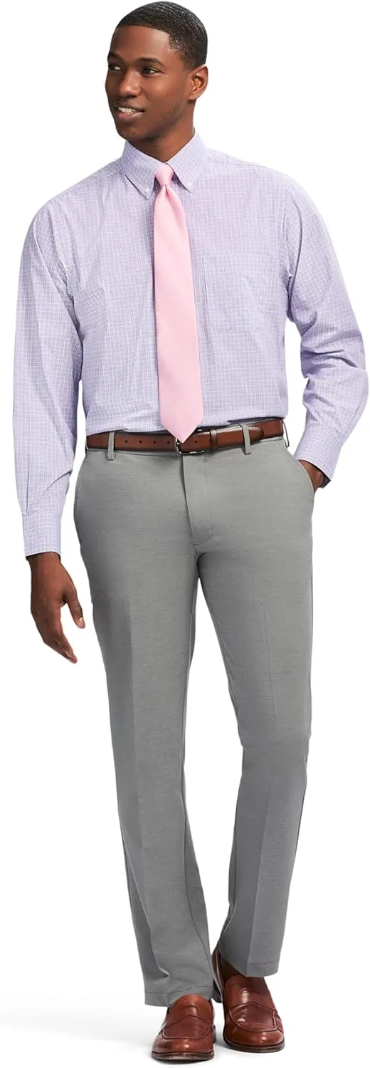 IZOD Men's Dress Shirt Regular Fit Long Sleeve Wrinkle Free Stretch Button Down Collar
