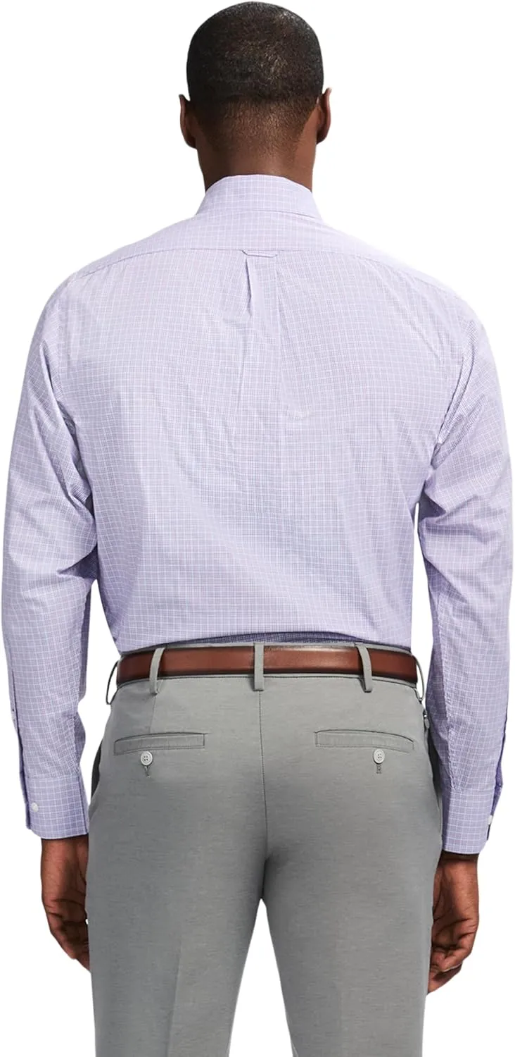 IZOD Men's Dress Shirt Regular Fit Long Sleeve Wrinkle Free Stretch Button Down Collar
