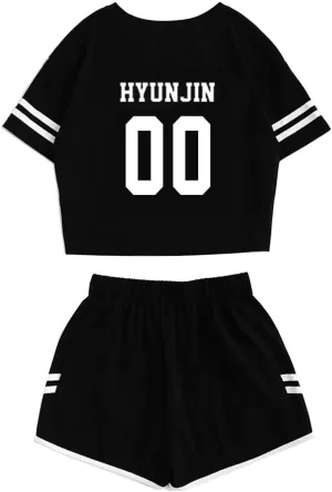 JUNG KOOK Kpop Stray Kids Shirt   Shorts Set Merch Hyunjin Felix Leeknow Bangchan Changbin Seungmin Shorts T-Shirt Tee