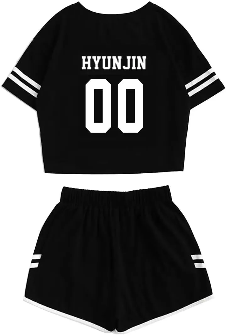 JUNG KOOK Kpop Stray Kids Shirt   Shorts Set Merch Hyunjin Felix Leeknow Bangchan Changbin Seungmin Shorts T-Shirt Tee