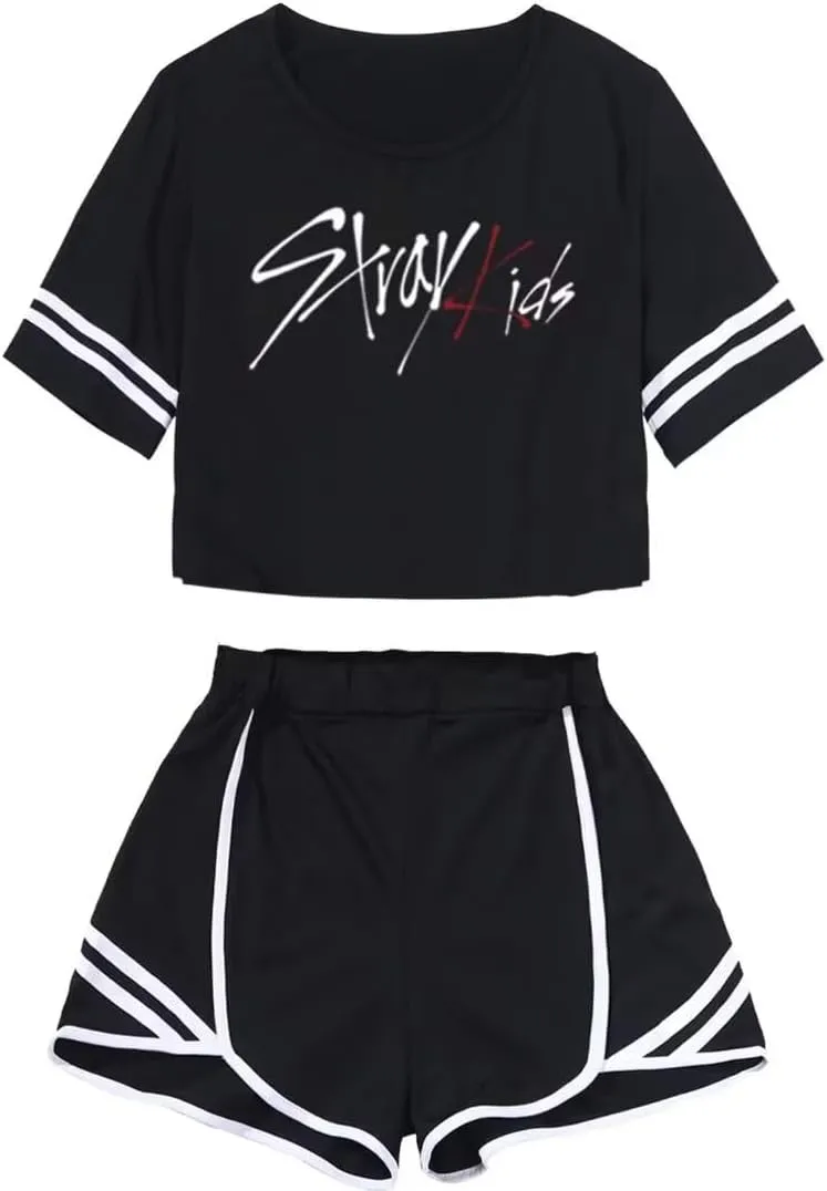JUNG KOOK Kpop Stray Kids Shirt   Shorts Set Merch Hyunjin Felix Leeknow Bangchan Changbin Seungmin Shorts T-Shirt Tee