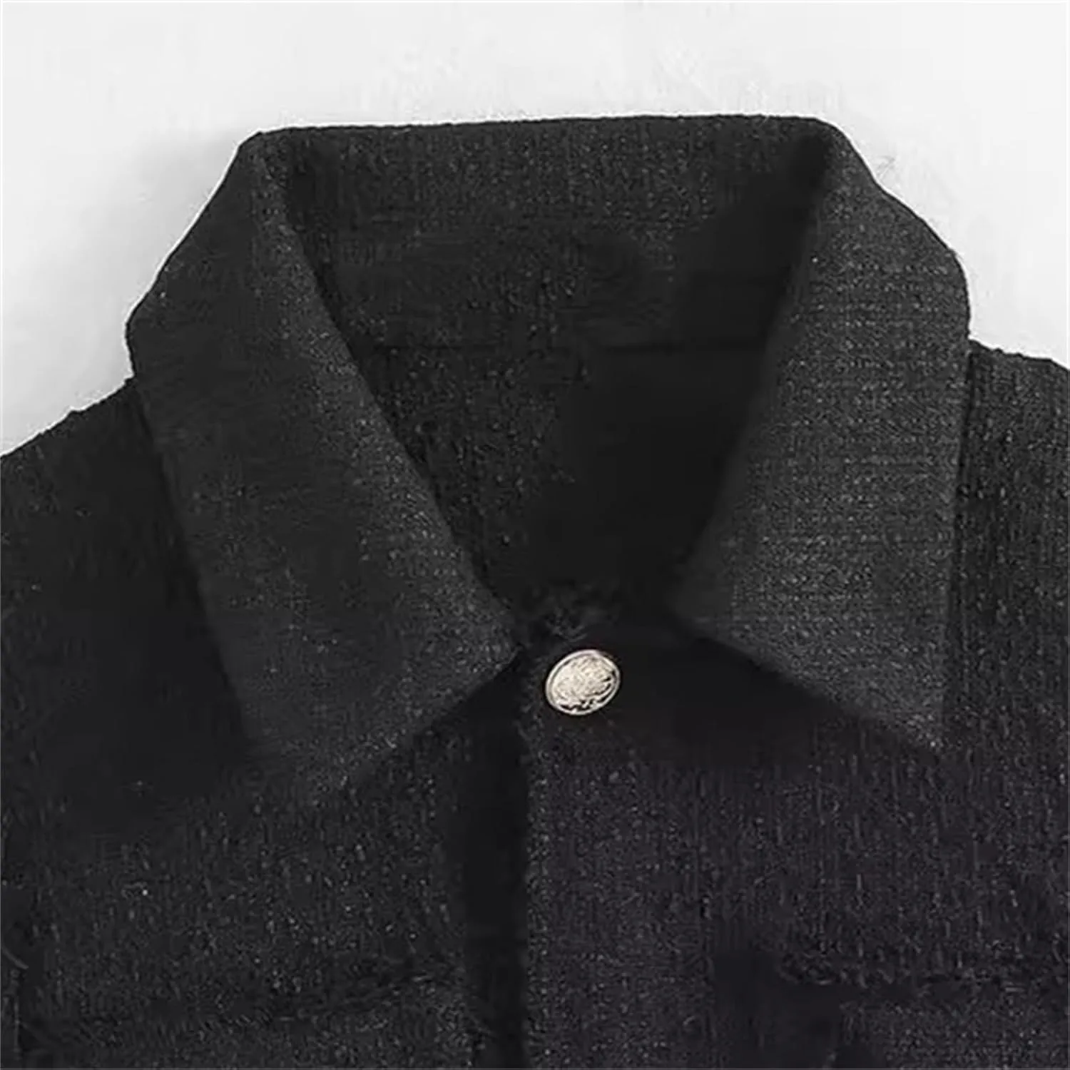 KEOMUD Women's Elegant Crop Vest Tops 2024 Vintage Lapel Button Down Tweed Waistcoats