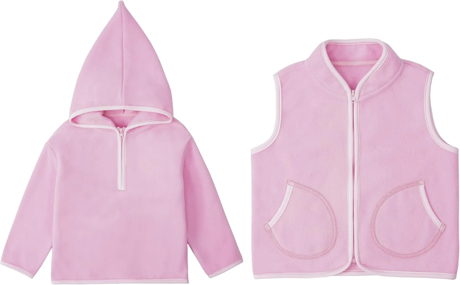 Kids Boys & Girls Two-Piece-Set Soft Fleece Hoodie with long sleeves and Vest