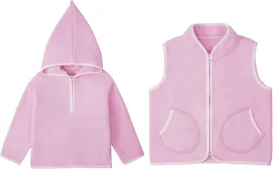 Kids Boys & Girls Two-Piece-Set Soft Fleece Hoodie with long sleeves and Vest