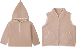 Kids Boys & Girls Two-Piece-Set Soft Fleece Hoodie with long sleeves and Vest