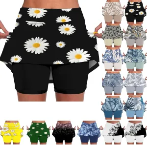 Knee Length Skorts Skirts for Women High Waisted Athletic Tennis Golf Skort for Casual Summer with Pockets