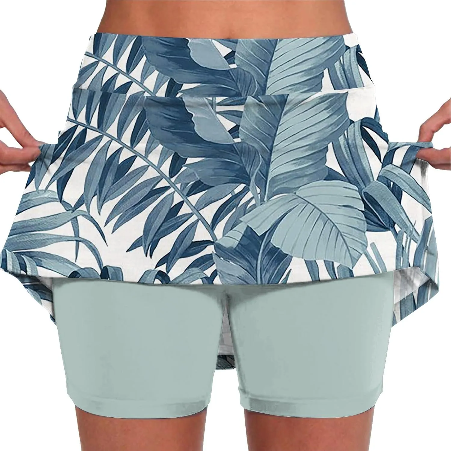 Knee Length Skorts Skirts for Women High Waisted Athletic Tennis Golf Skort for Casual Summer with Pockets