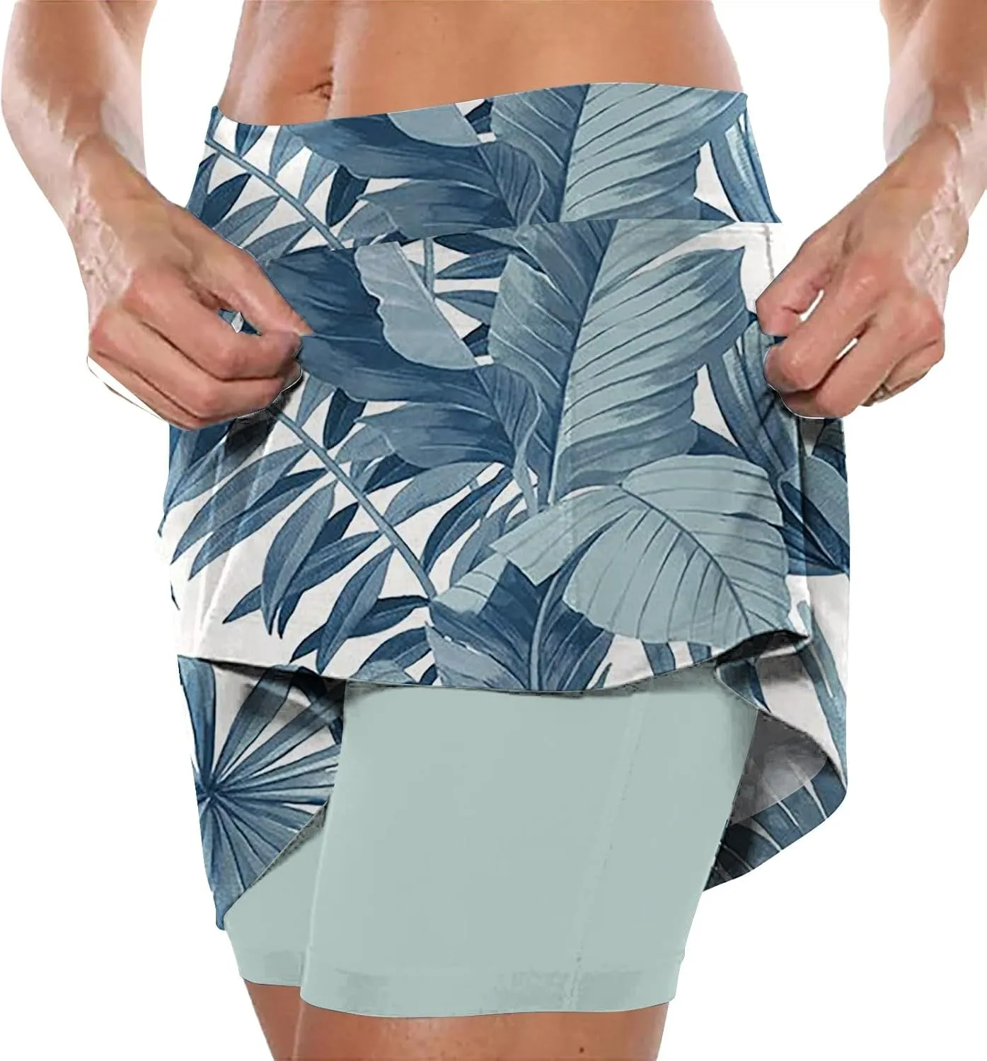 Knee Length Skorts Skirts for Women High Waisted Athletic Tennis Golf Skort for Casual Summer with Pockets